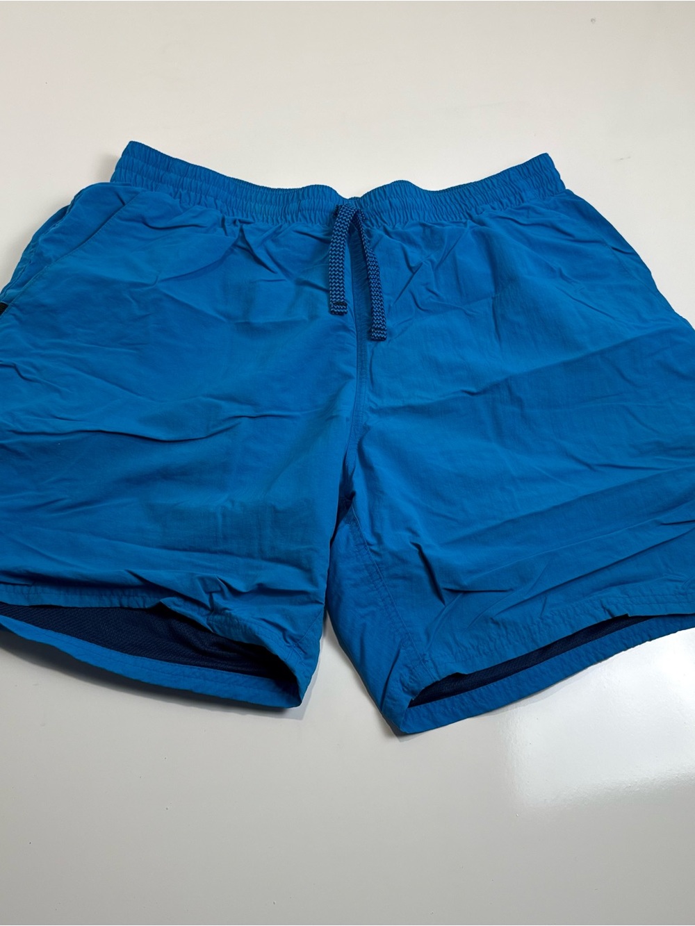Nike Men's Bright Blue Athletic Shorts with Drawstring